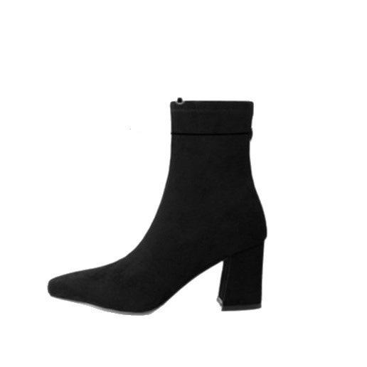 Square Head Thick Heel Short Martin Boots Women's 2025 New Versatile and Thin Design Comfortable Retro Matte Fashion Boots