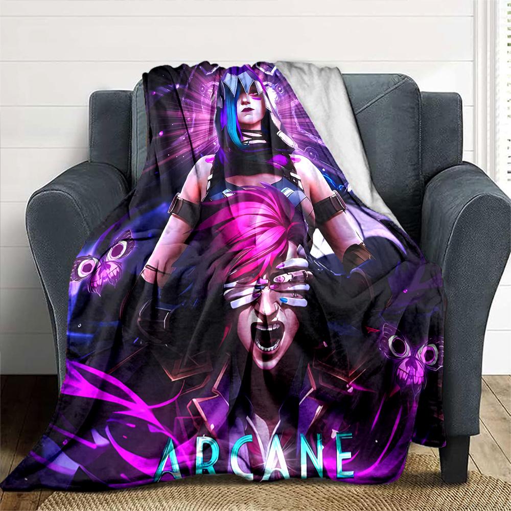 1pc Blanket - League of Legends Jinx Print Design,Lightweight Blanket for Sofa,Bed- Soft &Warm,Gift for All Seasons