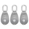 3Pcs Single Pulley Block Set 400kg Bearing Stainless Steel Pulley Roller for Lifting Boat Deck Towing