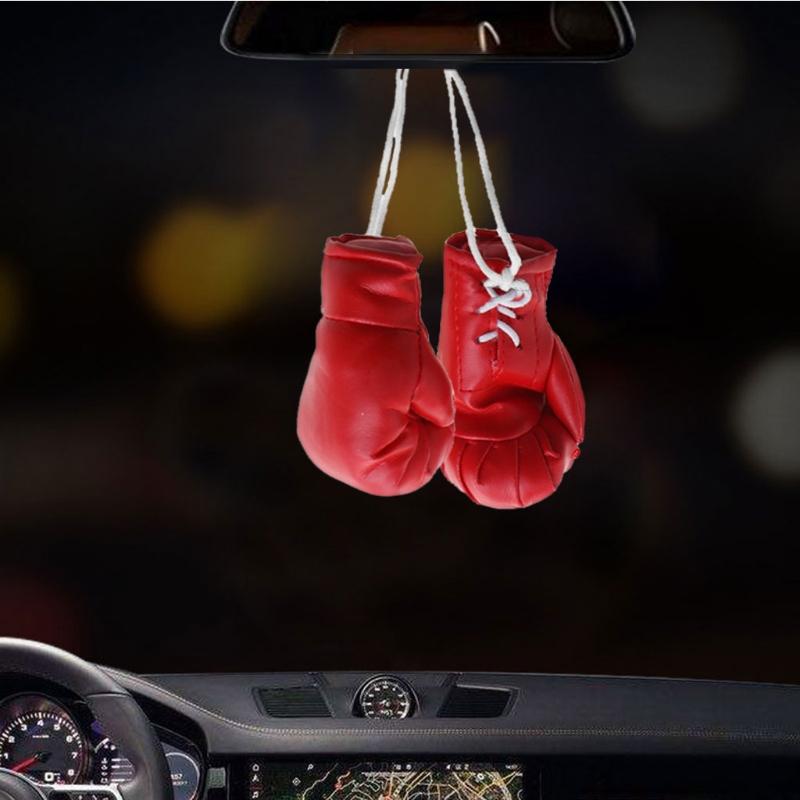 Mini Boxing Gloves Miniature Punching Gloves Car Hanging Pendant Boxing Gloves Model Decoration Rearview Mirrors Styling