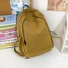 Schoolbag Solid color canvas backpack female Harajuku simple large capacity high school college student schoolbag Mori travel texture backpack