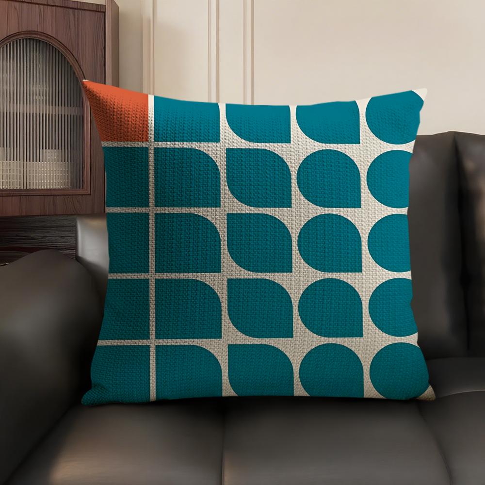 Abstract B-Bauhaus Geometry Pillow Case Natural Linen Organic Fabric Double-Sided Printing Sofa Home Decor Gift Cushion Cover