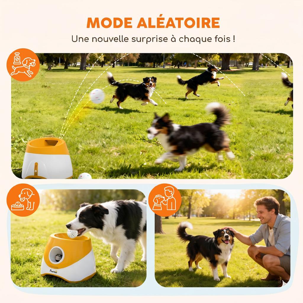 Automatic Ball Launcher for Small and Medium Dogs, Orange