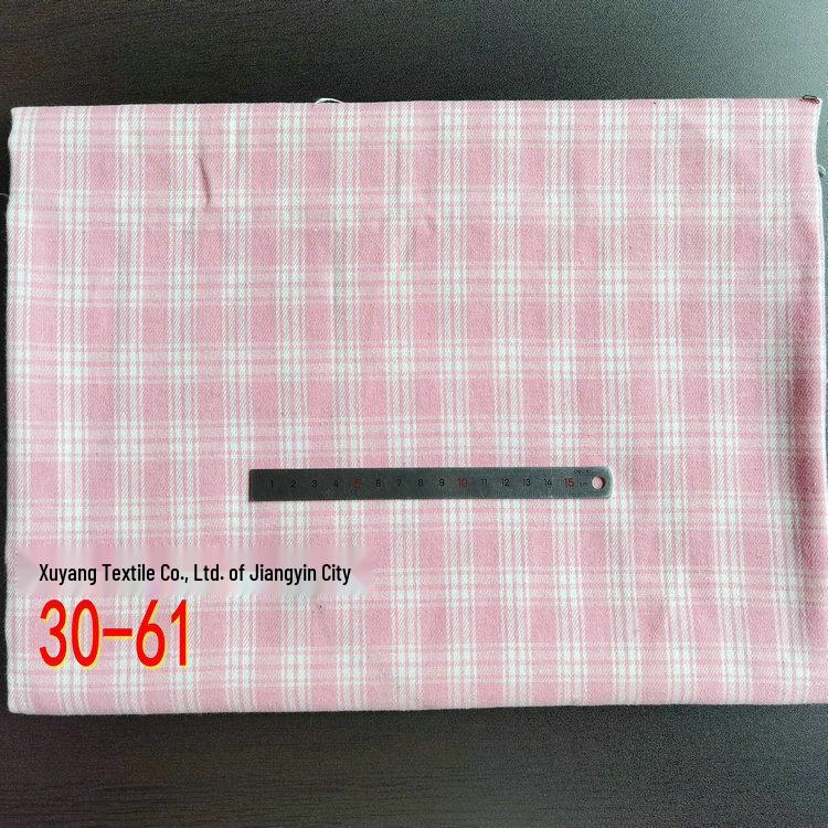 Spot Color-Woven Plaid Jacquard Fabric for Children's Autumn/Winter Brushed Polyester-Cotton Shirts