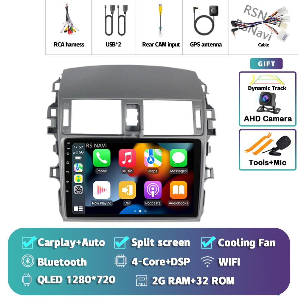 

Android 14 Carplay Auto для Toyota Corolla 2006 - 2013 Автомобильный радиоприемник 4G+WIFI Плеер Мультимедиа стерео 360 Камера Навигация Видео BT