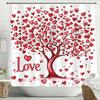 Pink Love Tree Style Shower Curtain, Bathroom Decorative Shower Curtain, Waterproof Shower Curtain With Hooks