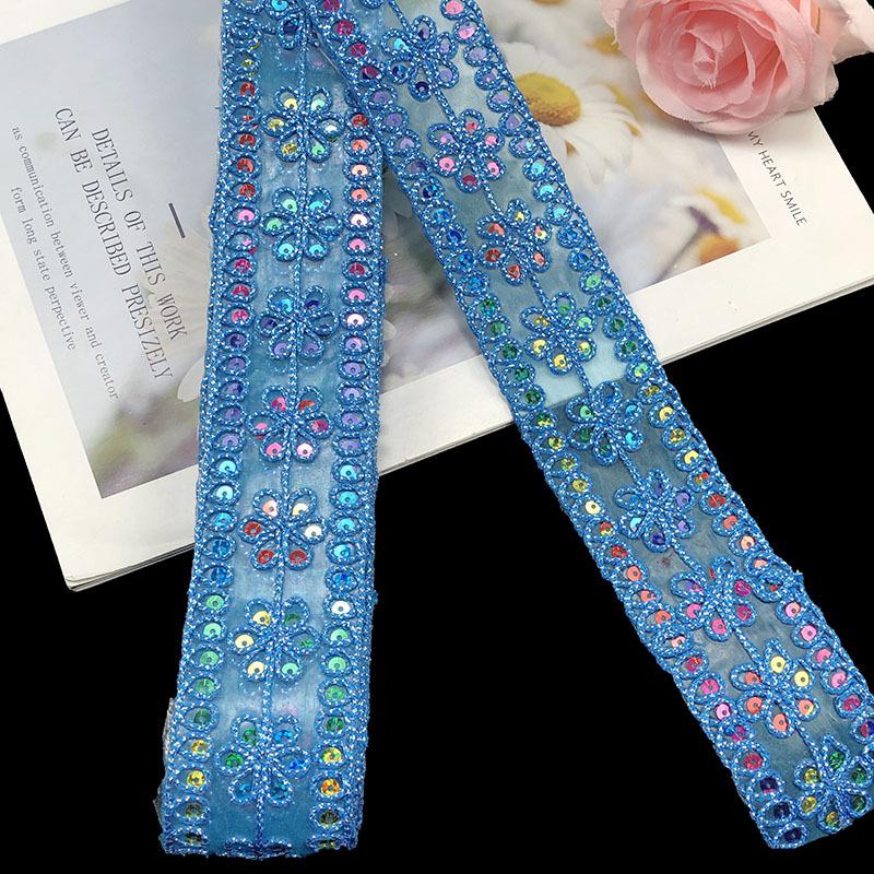 

Материалы ручной работы «сделай сам», 1 шт., 4,5 ярда, новое кружево с вышивкой и блестками, кружевная занавеска со штрих-кодом, домашний текстиль, аксессуары в стиле меньшинств, кружево 5cm/4.5 yards