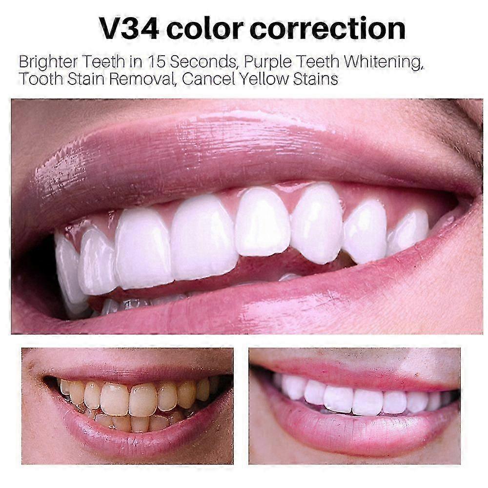 V34 Mousse Toothpaste Teeth Cleaning Purple Whitening Toothpaste Yellow Teeth Removing Tooth Stains Oral Cleaning Hygiene 50ml
