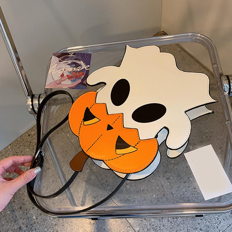 Halloween Creative 3D Cartoon Cell Phone Purses Pumpkin Ghost Design Cute Shoulder Bag Personalized Candy Color Crossbody Bags CLE