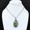 Prehnite Gemstone Pure Cupru Sârmă înfășurată manual bijuterii pandantiv