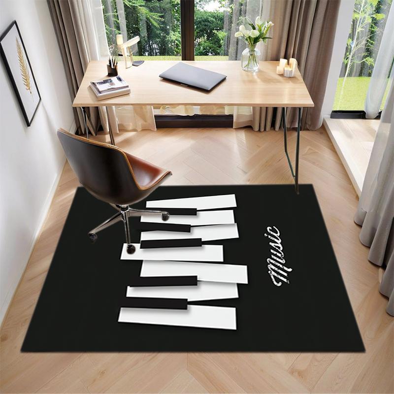 1Pc Piano keys music Printed circular carpet, home door mat, outdoor travel protection carpet A11