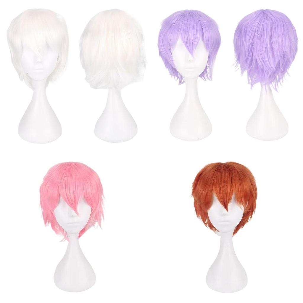 Cos Short Black Cosplay Wig With High Temperature Silk For Anime Costumes