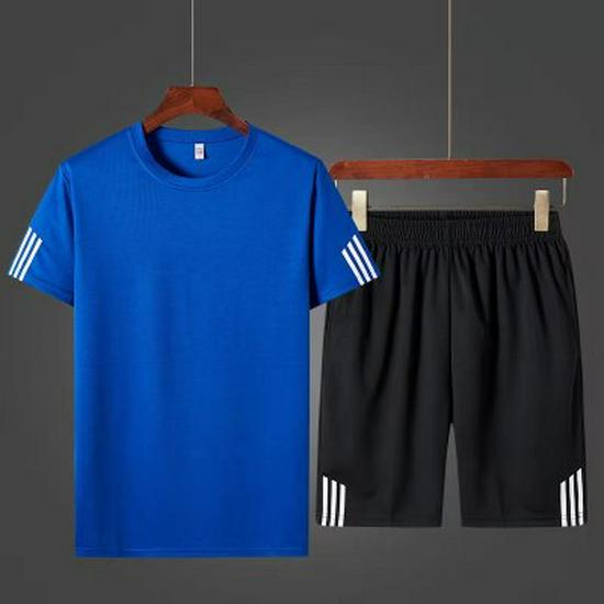 Men's Plus Size Summer Sports Suit: Crew Neck Quick-Dry T-Shirt & Shorts for Running Fitness
