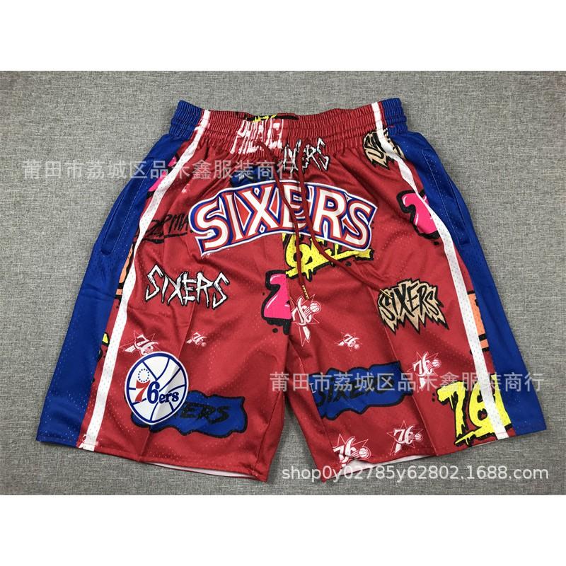 Men Women Basketball Shorts Cotton Blend Athletic Wear NBA Team Design Sportswear