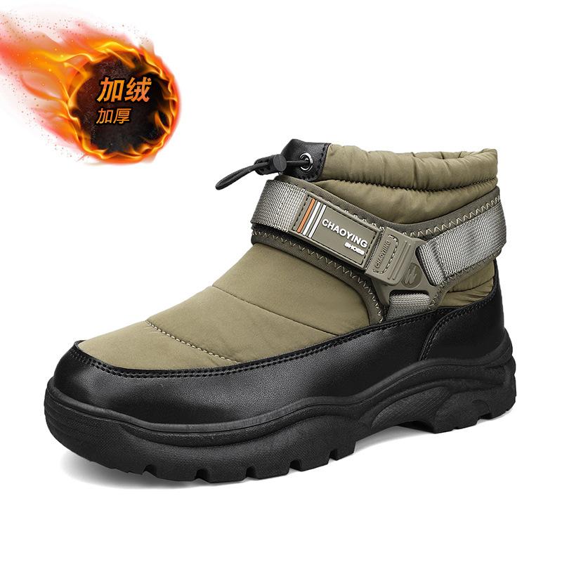 

Spring Autumn New Exquisite Men s Boots with Thick Velvet and Warm Snow Boots Winter Outdoor Thick Bottom High Top Cotton Shoes 39