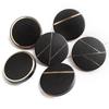 10Pcs Black Geometric Line Metal Buttons, 3 Sizes 15/23/28mm, Sewing Buttons for Coats & Blazers DIY, Durable Shank Buttons.