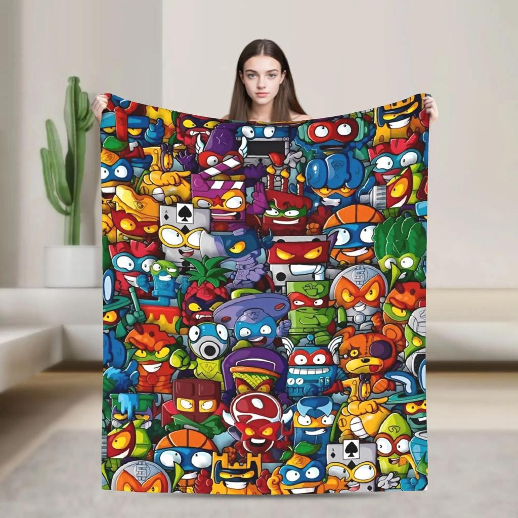 Super Zings Game Soft Warm Plush Throw Blanket for Travel Home Decor Sofa Bed Flannel Cover Funny Superthing Gift