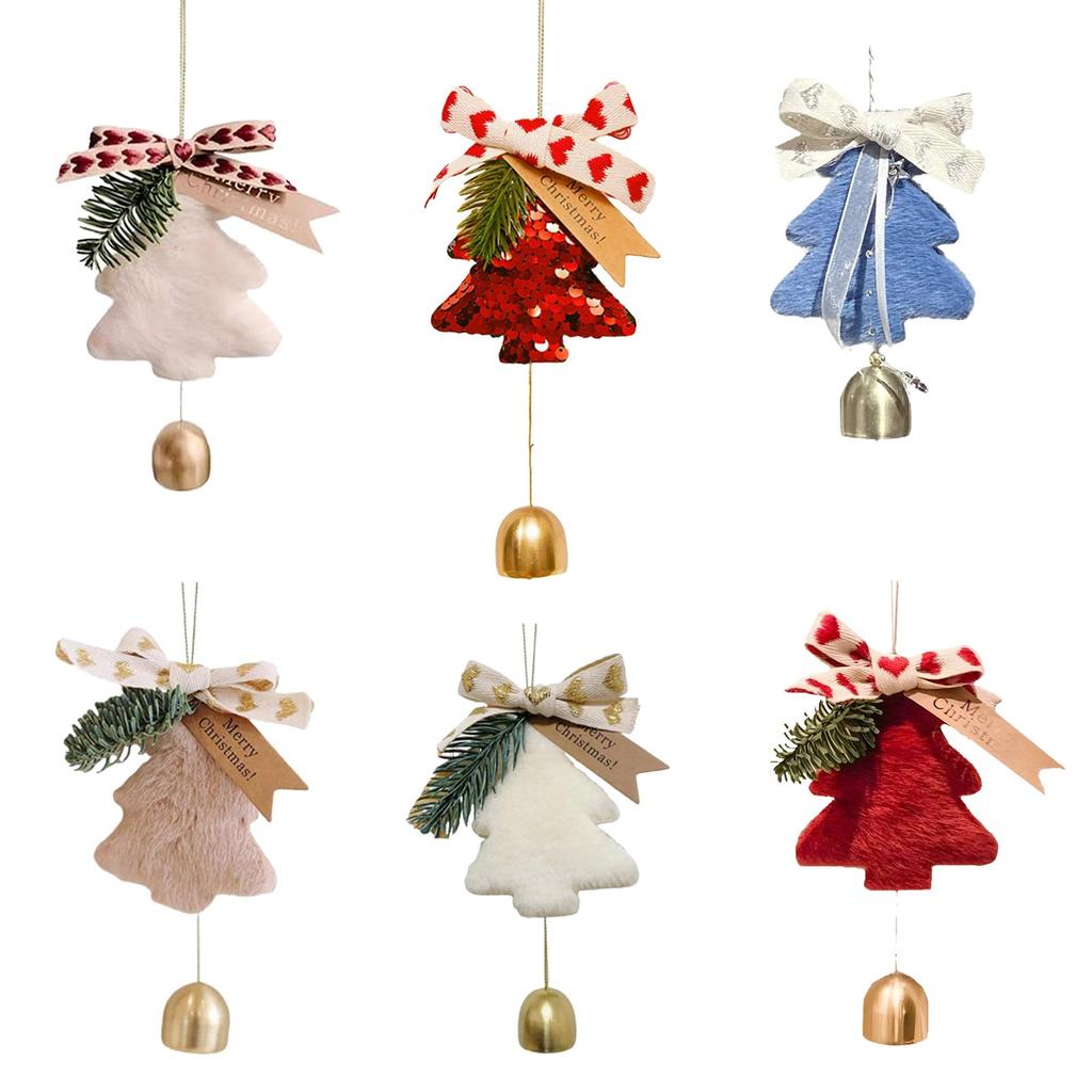 Christmas Tree Bell Pendant, Plush Christmas Tree Pendant, Suitable For Christmas Party And Holiday Decoration