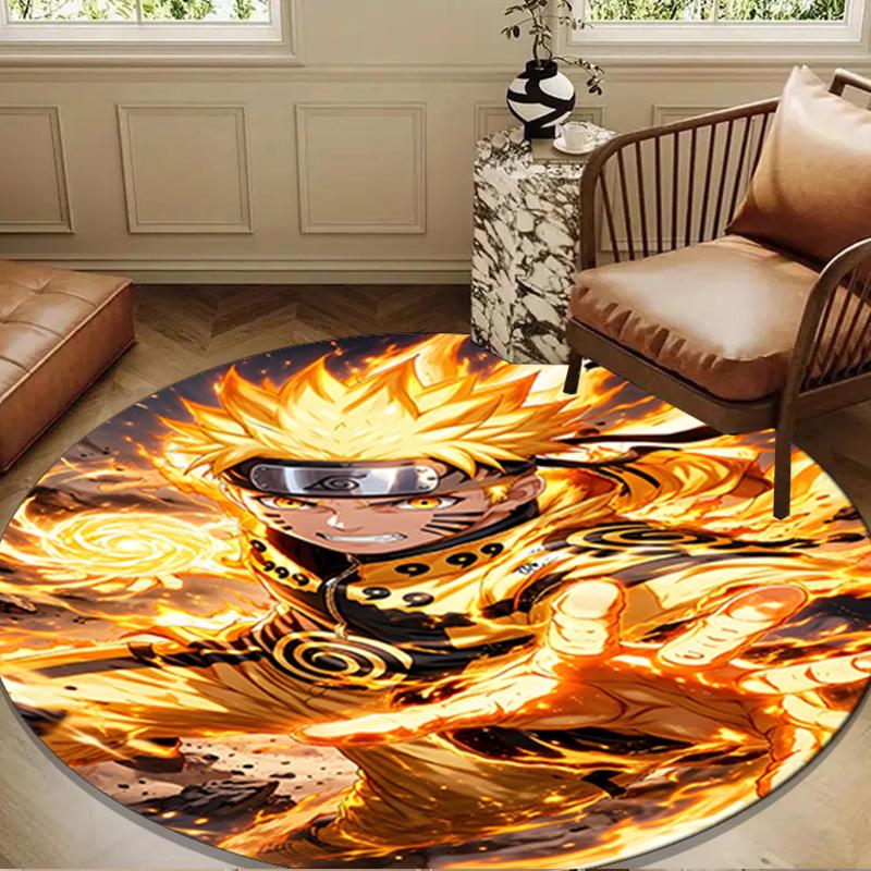 Dark Anime ninja Character Round mat Home Decor, Chair rug For livingroom,Bedroom, doormat home decor Birthday Gift Christmas Gifts