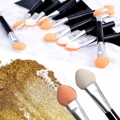 10Pcs Nail Powder Brushes Sponge, Double-Sided Applicator, Mirror Chrome Pigment Sponge Stick, Eye Shadow Brush