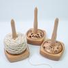 Rotating Wooden Yarn Rack Detachable Yarn Distributor With Bearings Anti-Slip Base Stand Dispenser For Crocheting Knitting