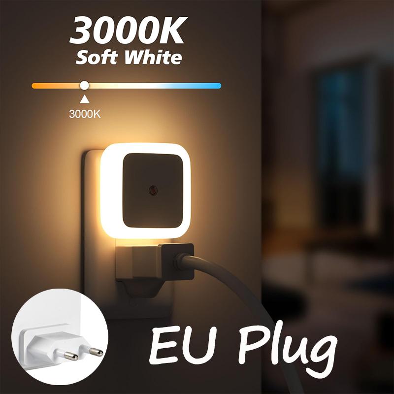 Sensor Mushroom Night Light with LED Warm White Glow,US/EU Plug Wall Socket Bedside Lamp,Dimmable Home Decor for Bedroom Kids