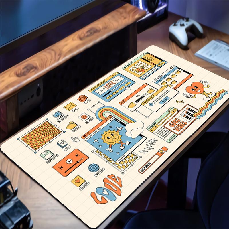 Gaming Accessories Mouse Pad Gamer Cabinet Mousepad Anime Laptop Retro Steam Wave Keyboard Pad Office PC Accessory Moon Desk Mat