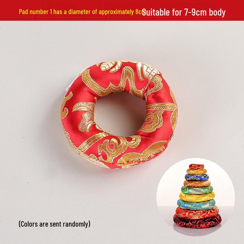 

Непальская подушка для поющей чаши ручной работы из хрусталя и меди с тканевым кругом и защитой от дребезжания