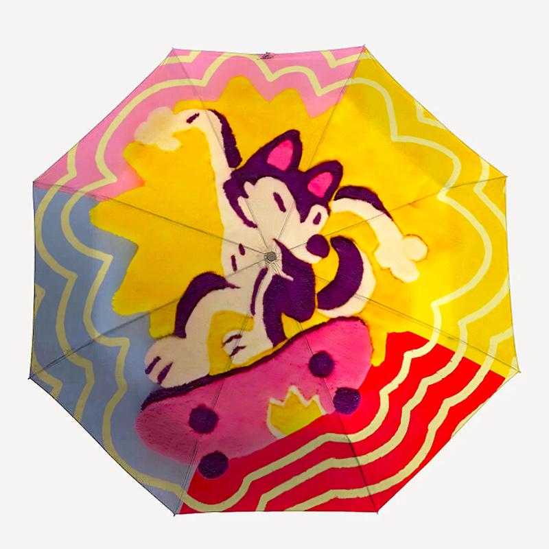 

1pc Skiing, AbstractAutomatic Open/close Umbrella, 8-Rib sturdy structure, Portable Travel Umbrella, Parties, Everyday Usec110