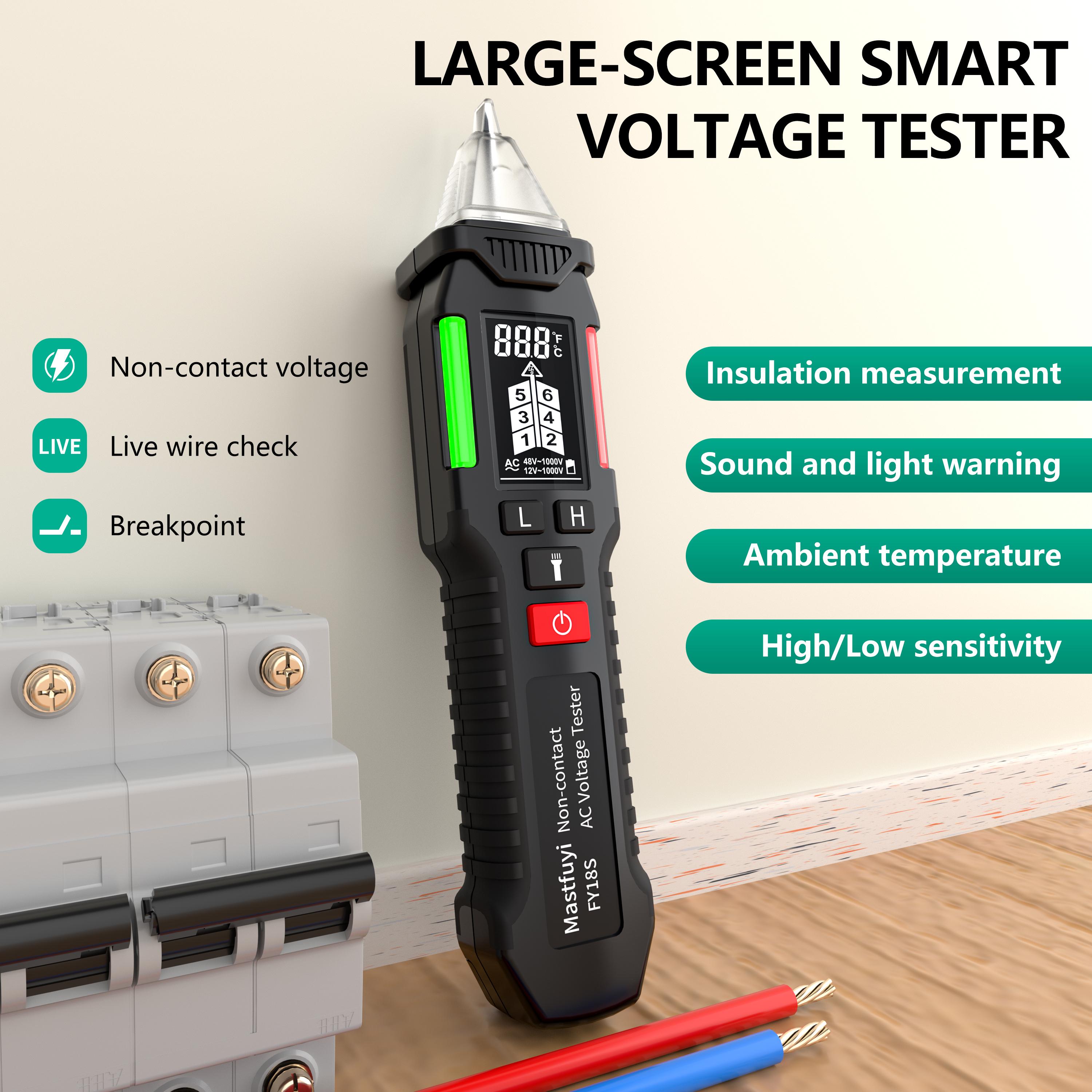 

MASTFUYI FY18S Non-Contact Voltage Tester Electrical Pen AC Voltage Electric Detector Smart Breakpoint NCV Voltmeter 12-1000V