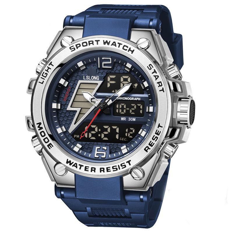 Men's Watches Sports Outdoor Waterproof Wristwatch Date Multi Function LED Alarm Stopwatch