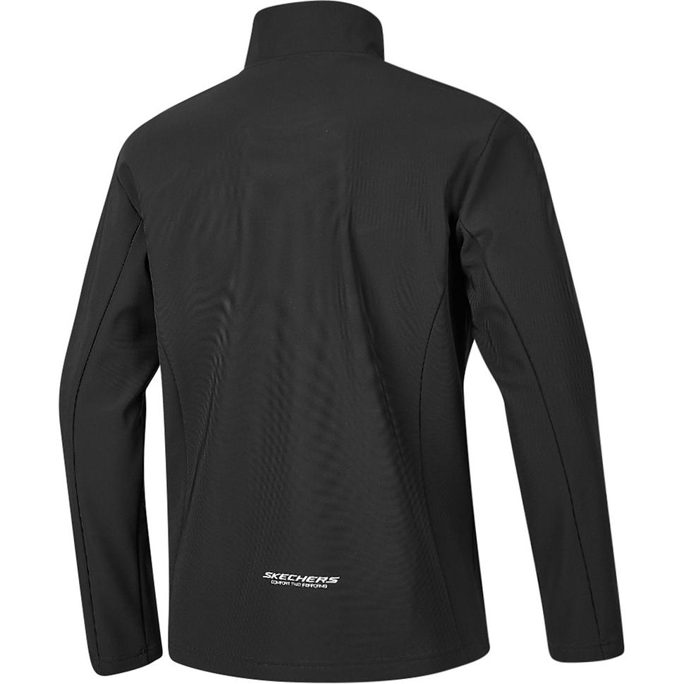 Skechers Basic Sports Series Outdoor Fitness Stand Collar Zip Long Sleeve Jacket Men Jackets Carbon-Black P424M131-0018