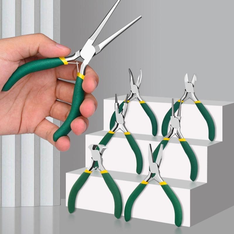 Mini Pliers, Long Nose, Bent Nose, Diagonal, End Cut, Linesmans, Needle Nose Pliers, 5'' Plier for Jewelry Making