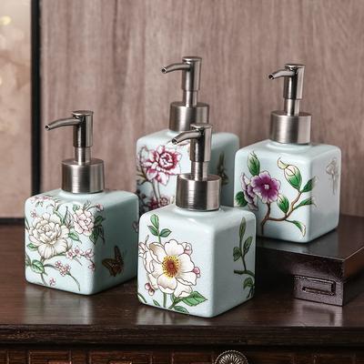 Nordic Ceramic Hand Sanitizer Bottle Hotel Lotion Shampoo Bath Separate Bottle Simple Toilet Press Bottle Bathroom Accessories