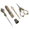 5pcs Embroidery Scissors Kit Alloy Vintage Sewing Kit with Thimble Threader Needle Case Punch