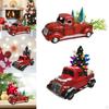 Classical Truck Ornament Pickup Decorative Retro Sculpture Photo Prop with Christmas Tree Farmhouse