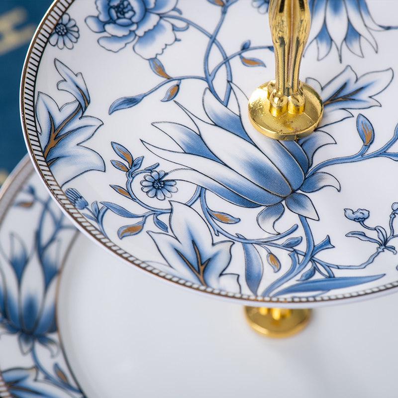 European Style Ceramic Dim Sum and Snack Cake Stand