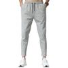 Herrenhose mit verstärkten Taschen, Taillenkordelzug-Design, lässige, einfarbige Sommerhose mit geradem Bein