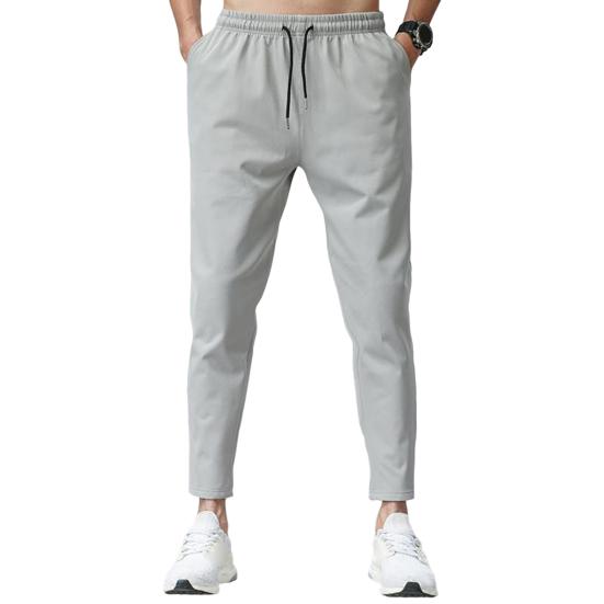 

Men Pants with Reinforced Pockets Waist Drawstring Design Casual Solid Color Trousers Summer 3XL