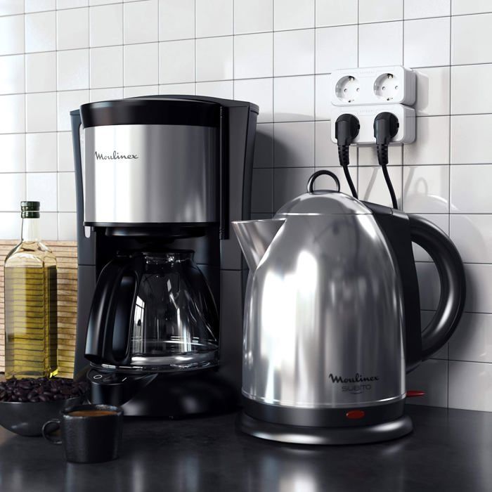 Prise double - SATECHI - Homekit - Blanc - Intérieur - Prêt à poser