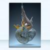 Metal Abstract Figure Statue Canvas Painting Poster and Prints Golden Portrait Sculpture Wall Picture for Living Room Home Decor