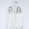 Women Fashion Commuter Polka Dot Slim Spaghetti Strap Camisole Tank Top