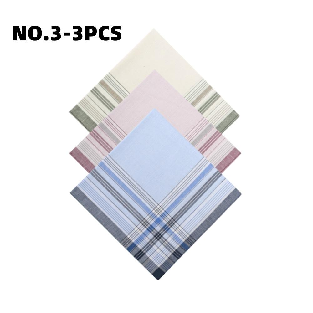 

3 шт. Носовой платок из чистого хлопка Мужской Классический Мужской Клетчатый Носовой платок Винтажный Тонкий Для Пожилых Пожилой Вытирать Пот Полотенце 38 см