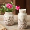 Vintage Embossed Ceramic Vase Floral Relief Hydroponic Pot for Plants Cut Flowers Festive Garden Home Table Decor  Holiday Gift