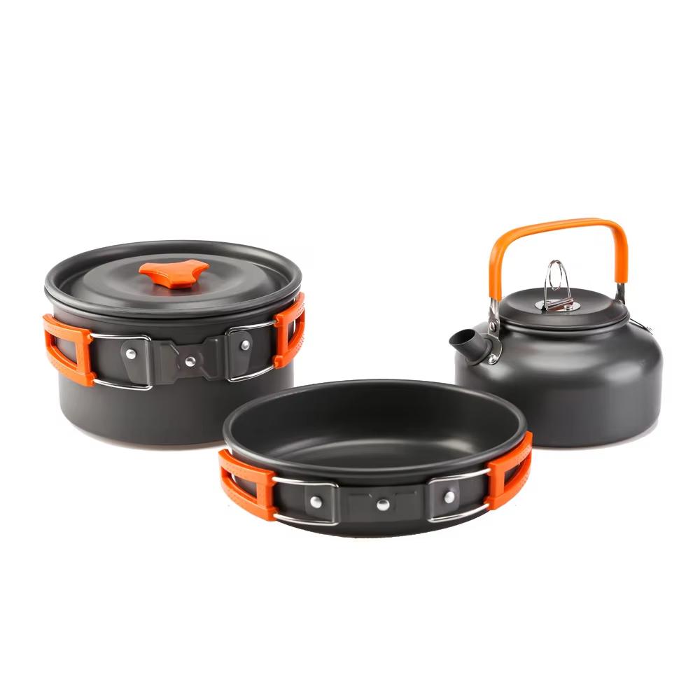 Outdoor cookware camping cooking supplies aluminum alloy material foldable cookware outdoor camping travel supplies