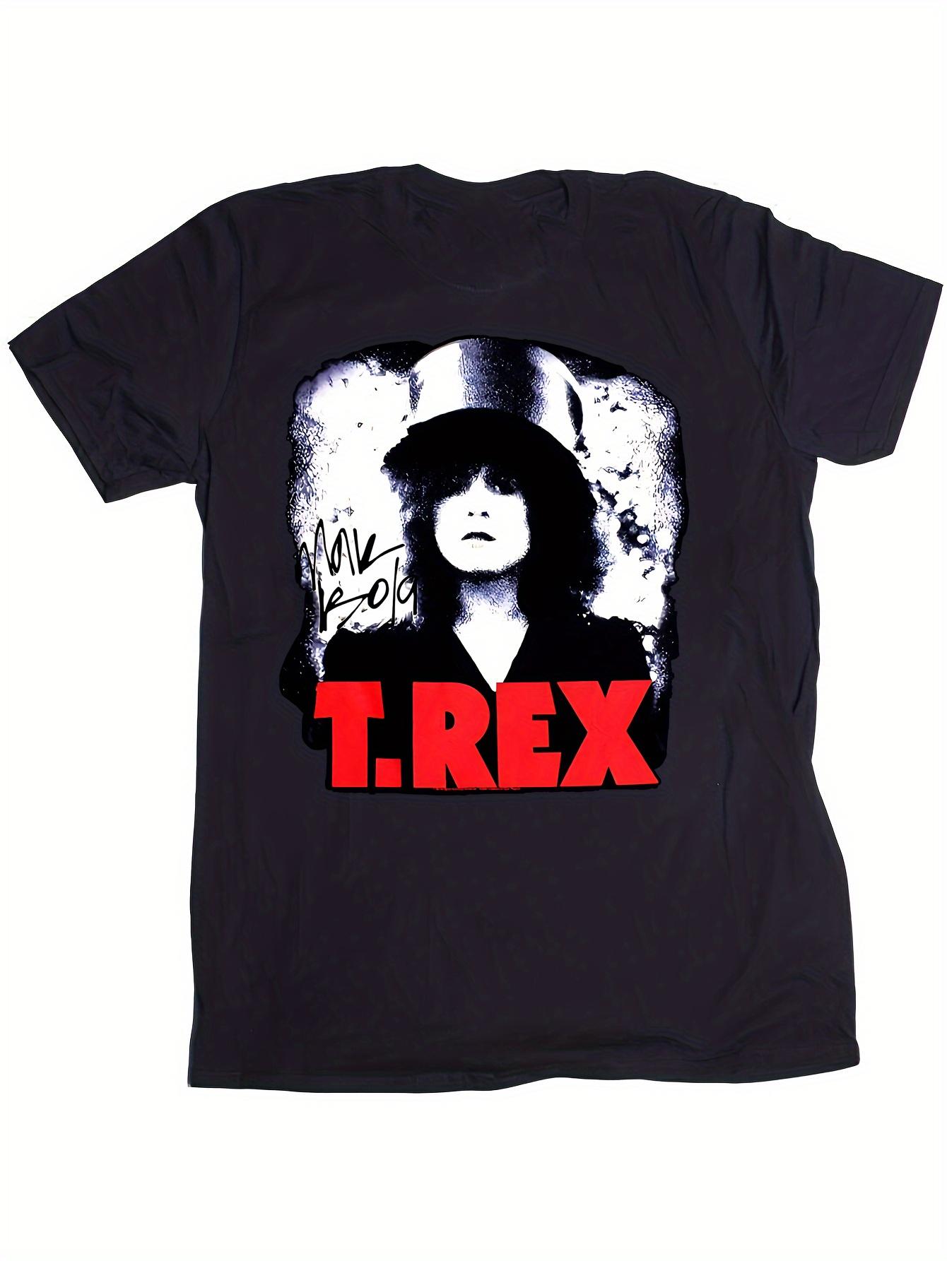 Vintage Marc Bolan T. Rex Band Graphic T-Shirt- Black Short Sleeve Cotton Tee with Red& White Print XXXL