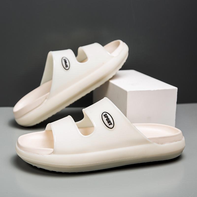 

Модные мужские летние сандалии на толстой подошве, домашние сандалии с мягкой подошвой, противоскользящие, спортивные, трендовые, пляжные сандалии с ремешком через пятку, дышащие туфли с отверстиями, для улицы, пляжные, повседневные 40 бежевый