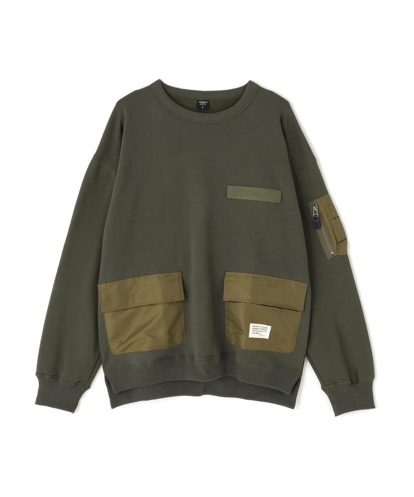 AVIREX TACTICAL CREWNECK SWEAT L 350 Dark Green 783-5932006