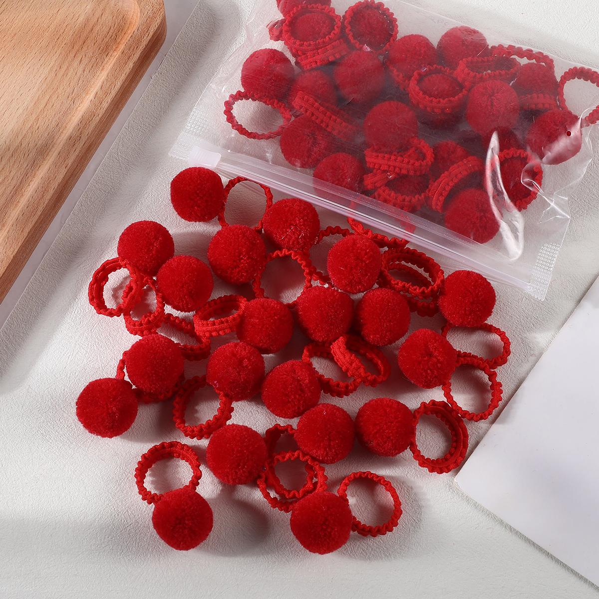 

20 шт., цветные плюшевые резинки для волос для девочек, детские резинки для волос, резинки для волос, головные уборы, аксессуары для волос в подарок red