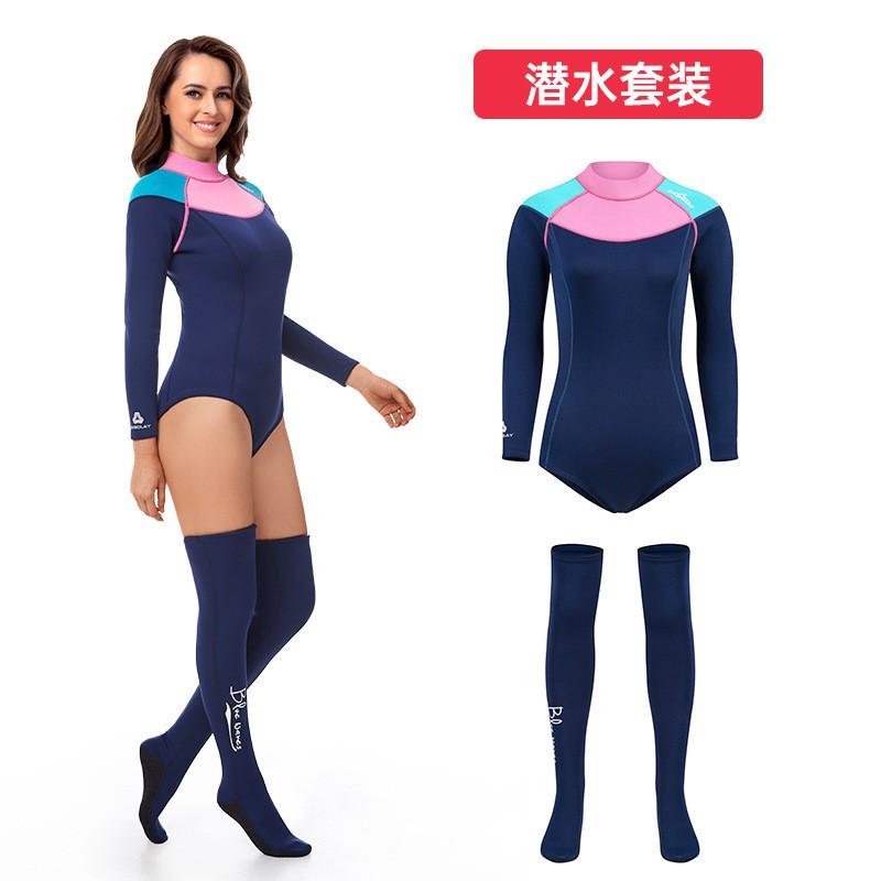 Womens 2mm Neoprene Full Wetsuit Set With Integrated Dive Socks Snorkeling Surfing Scuba Diving Winter Spring Fall